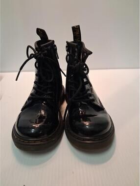 Kids size 12 Dr. Martens Black Patent Leather Combat Boots